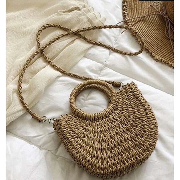 Shein Woven Straw Crossbody Summer Bag - NWOT - Picture 9 of 9